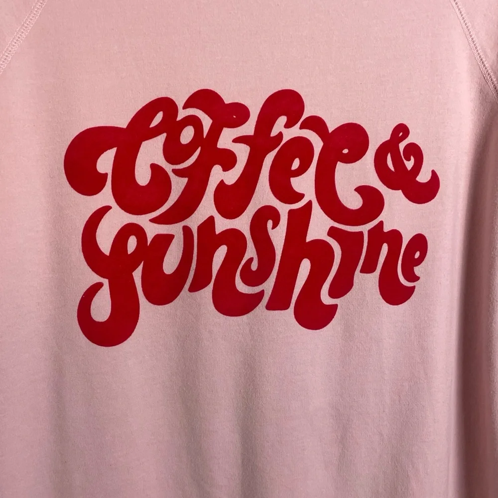 Wildfox • Coffee & Sunshine Pink Graphic Sweatshirt Size S - Picture 2 of 7